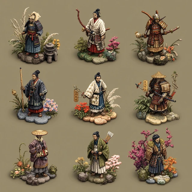 Ancient Japan Tactics Game Sprites