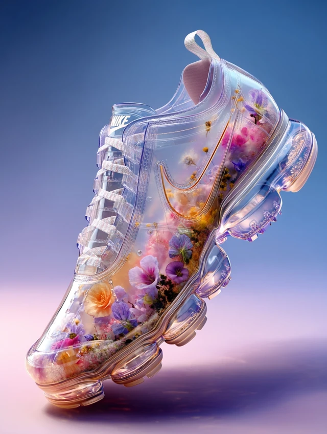 Nike Air Shoe with Flowers in Resin