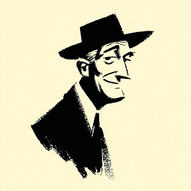 Gentleman with Hat Simple Vector Logo