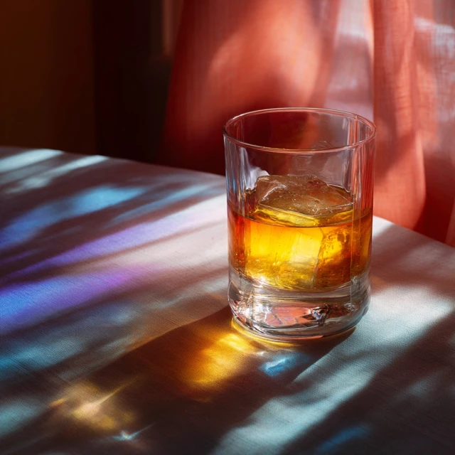 Glass of Whiskey on a Table
