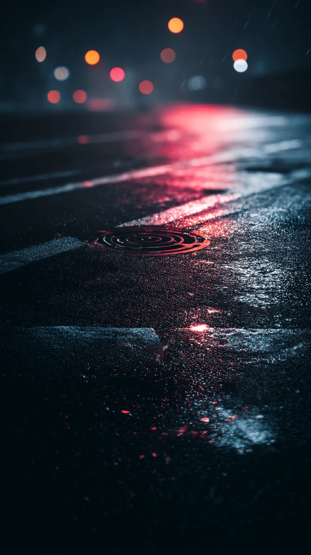 Night Road Asphalt Urban Scene Photography