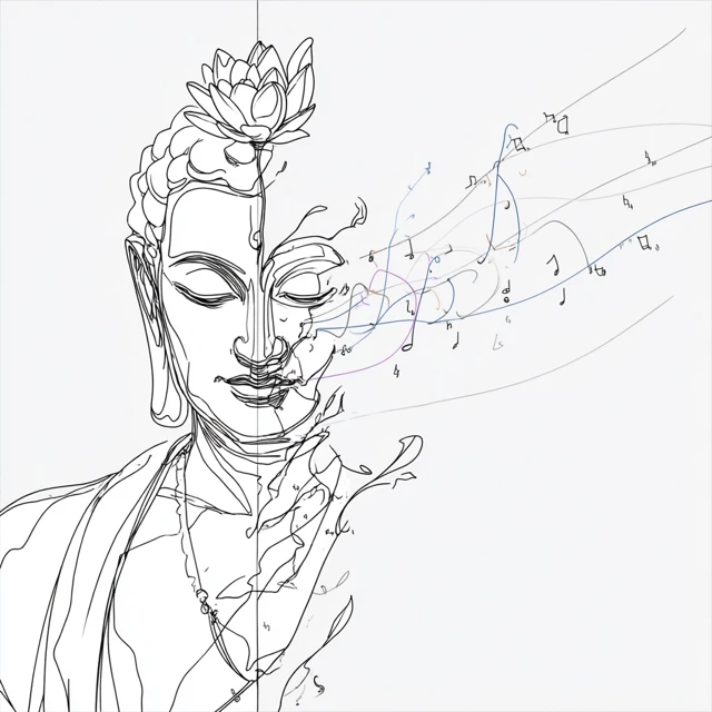 Zen Meditative Figure Line Art