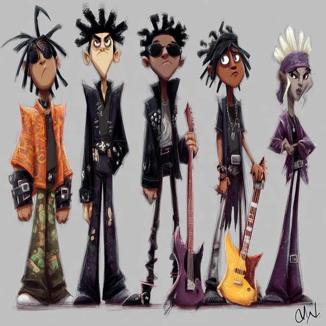 Fantasy RPG Band African American Characters
