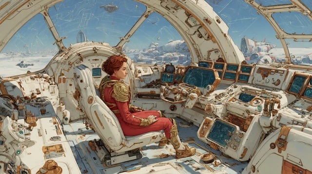 Luxury Spaceship Command Center Digital Painting