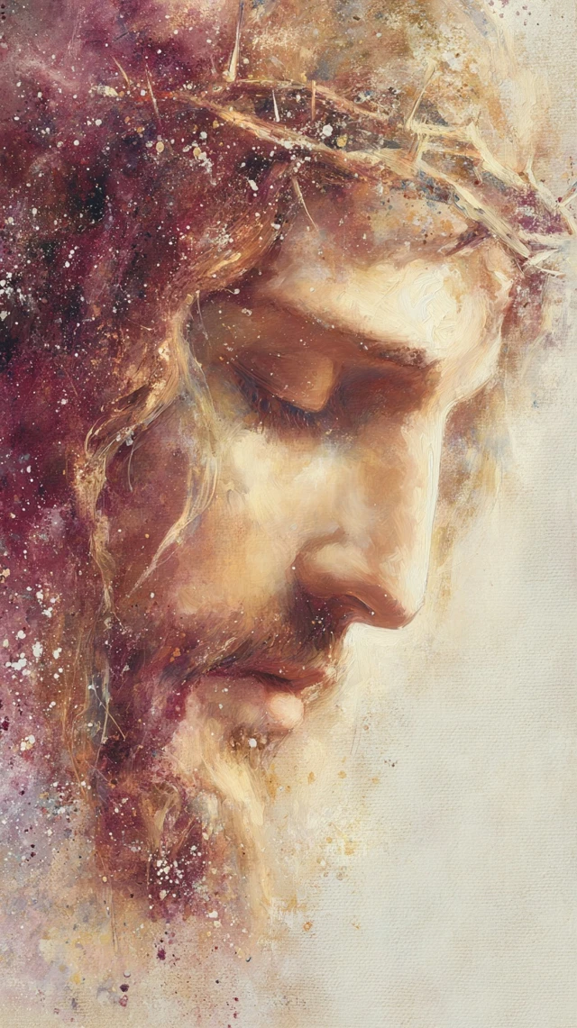 Abstract Watercolor Painting of Christ