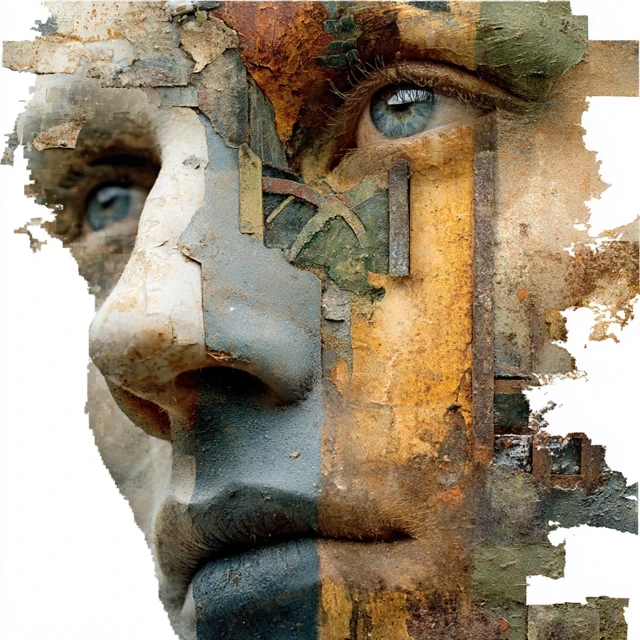 Rusted Face Art Decay and Transformation