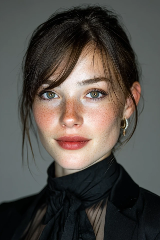 Portrait of a Woman Soft Gaze Elegant and Confident