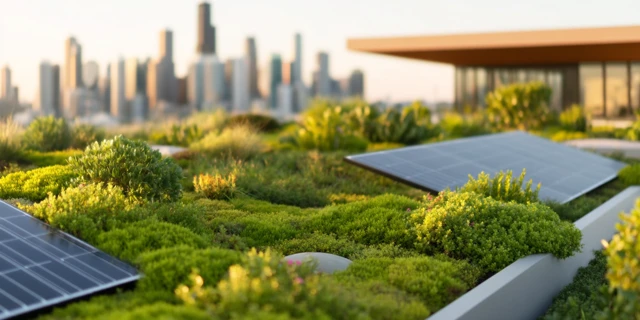 Sustainable Green Rooftop Architecture in City