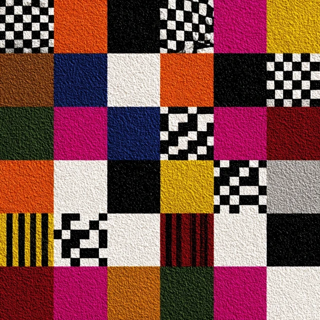 Retro 1980s Quilt Pattern Digital Design