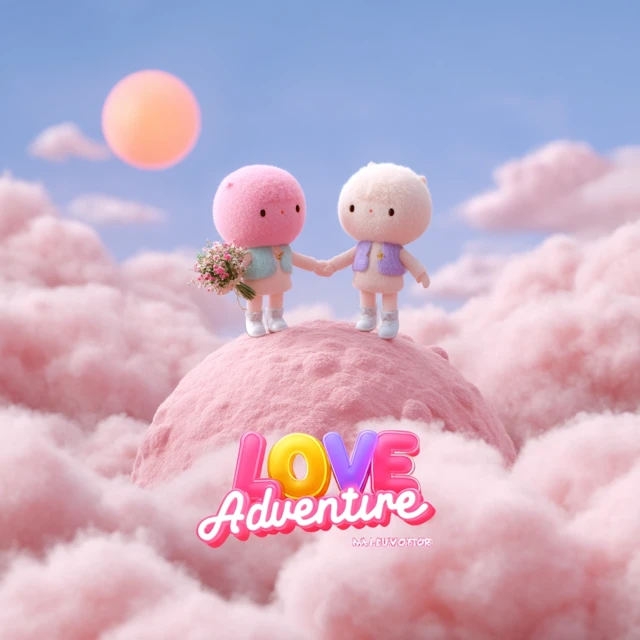 Love Adventure 3D Cartoon Illustration
