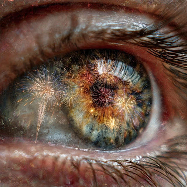 Fireworks Reflected in an Eye Creative View