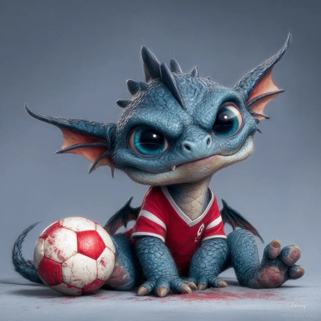 Cute Dragon Soccer Player