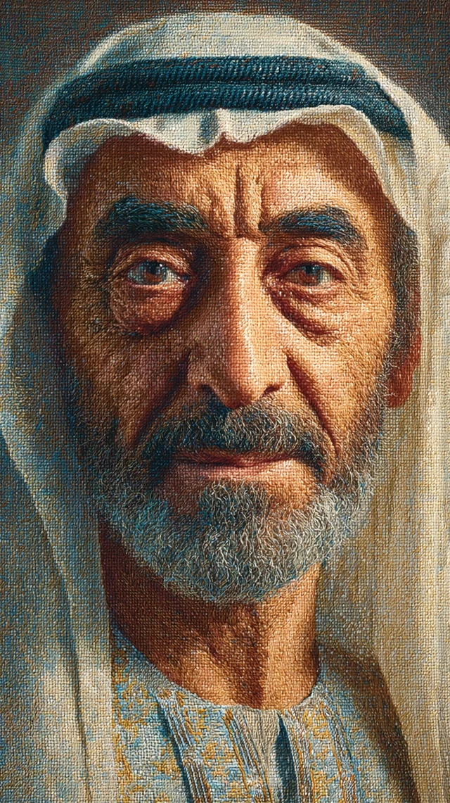 Sheikh Zayed Cross Stitch Portrait Studio Photography