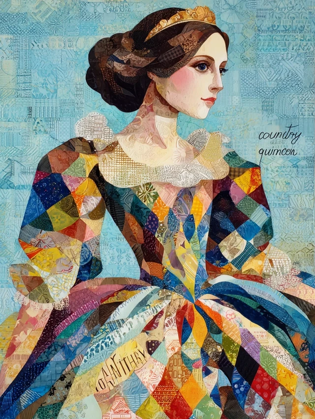 Country Queen in Storybook Style Illustration