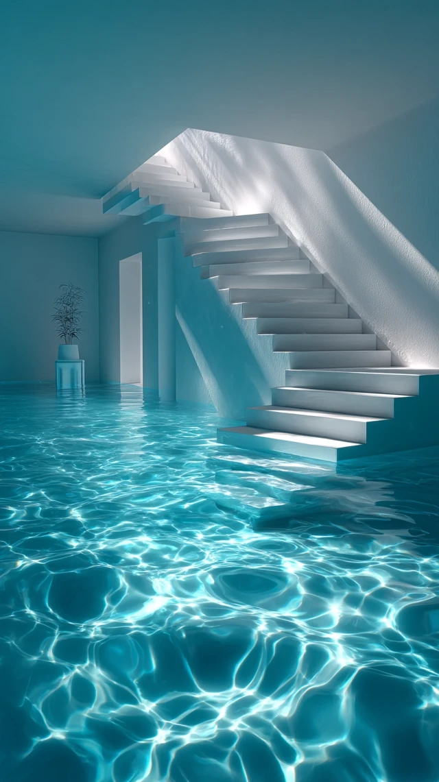 Underwater Swimming Pool with Stairs - Cinematic Lighting