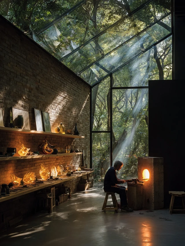 Forest Glassblowing Pavilion Art Nature Integrated