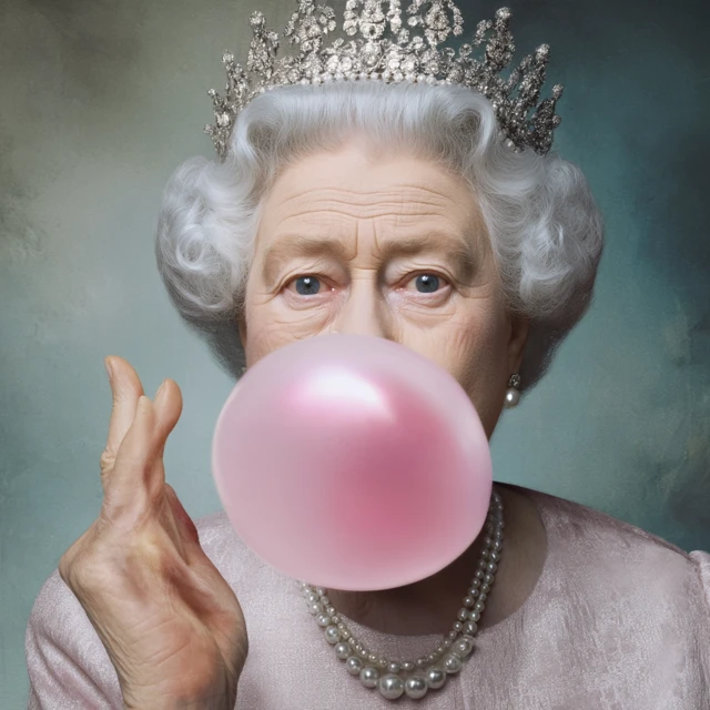 Queen Elizabeth II Chewing Gum Rebellious Art