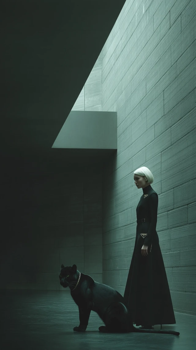 PRADA-Inspired Portrait: Minimalist Elegance and Black Panther