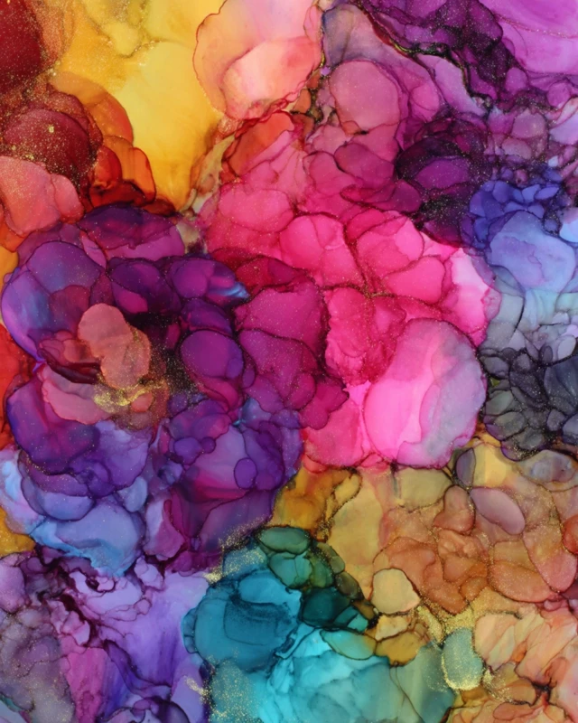 Alcohol Ink Art Colorful Abstract Painting