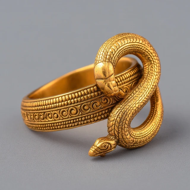 Gold Snake Ring Diamond Luxury Jewelry by Laomiao Jin