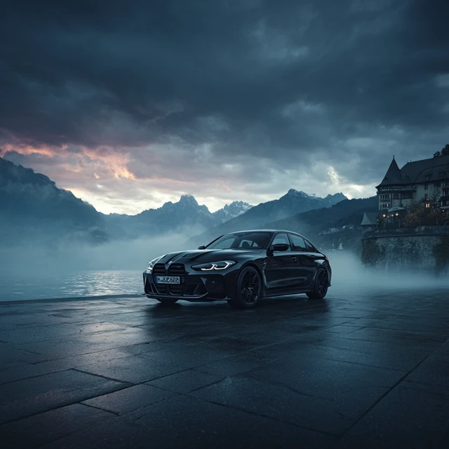 2024 BMW M3 on a Hillside View
