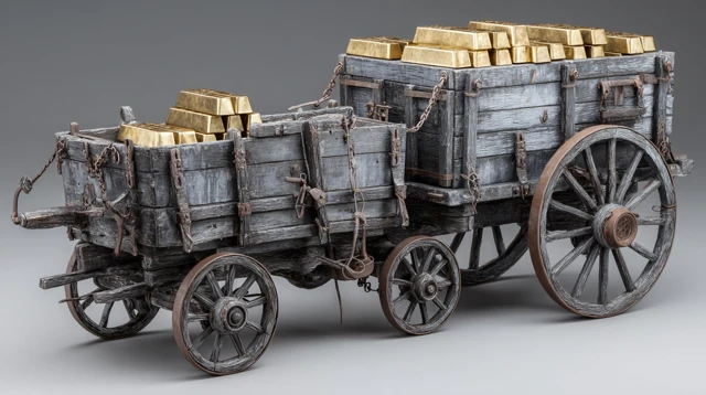 Gold Mine Wagon Western Style Highly Detailed