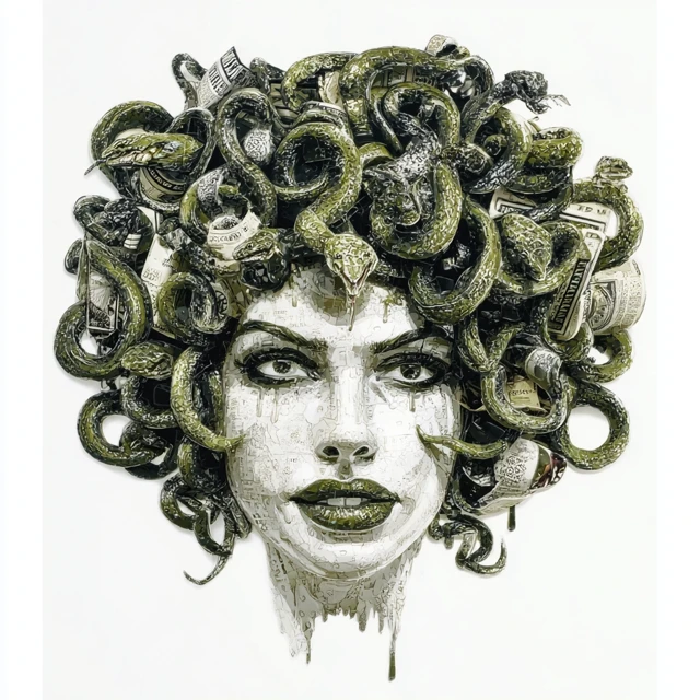 Medusa Sculpture White Background