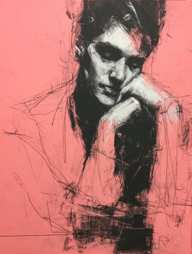 Woman Chalk Pastel Drawing Expressive Art