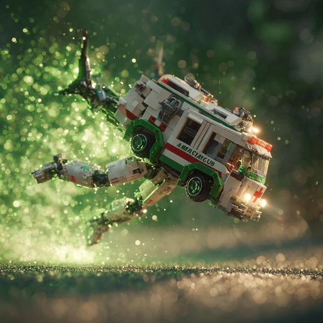 Ambulance Robot Transformation 3D Art