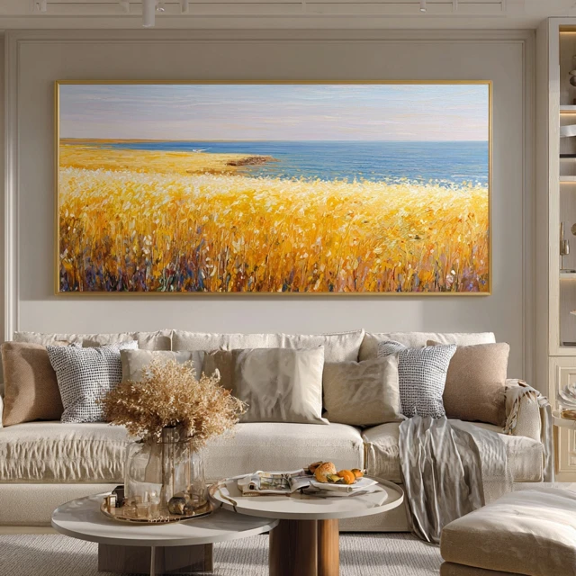 Golden Wheat Field Oil Painting Landscape Art