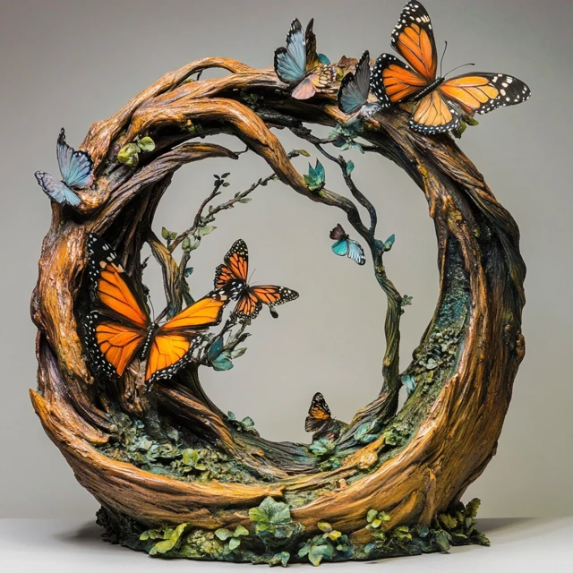 Butterfly Sculpture Nature Art Decor