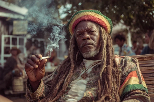 Samuel L Jackson Relaxing with a Joint