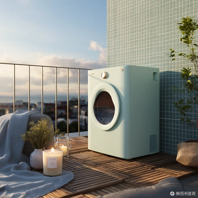Mini Washing Machine on Balcony Cozy Aesthetic