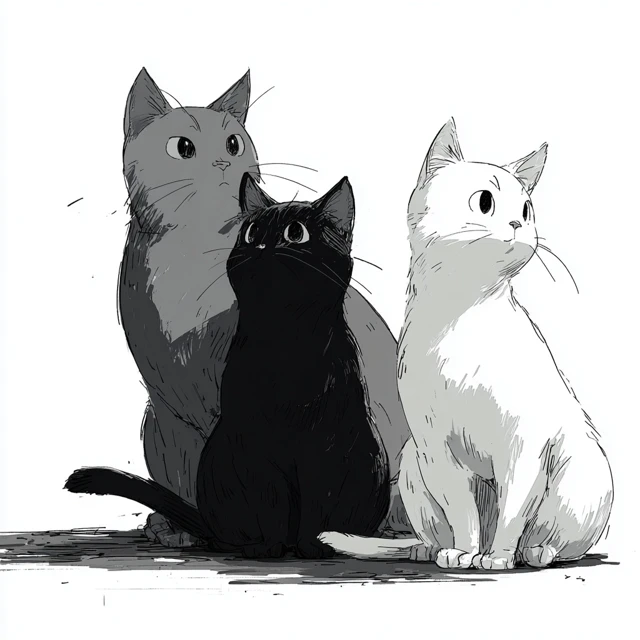 Cute Cat Illustration in SNOOPY Style