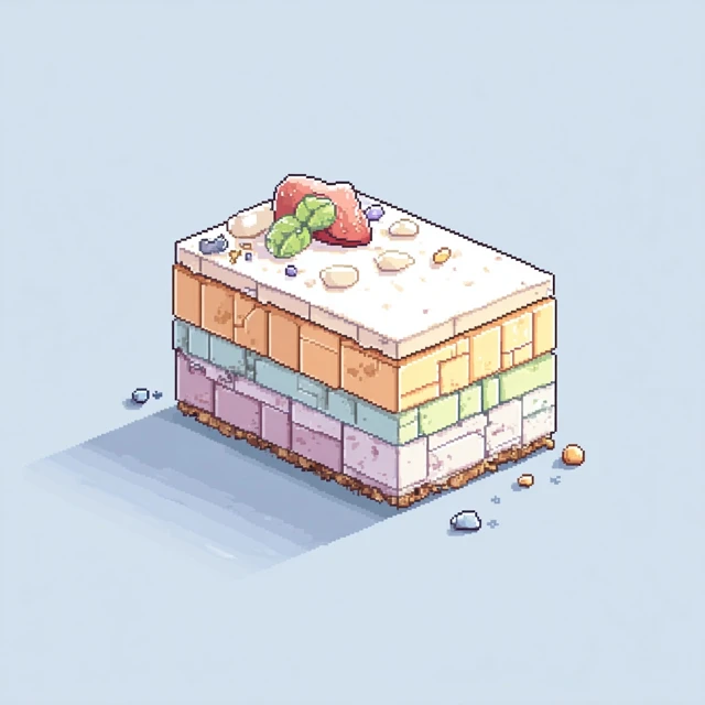 Pixel Art Cake Cute Design Soft Pastel Colors