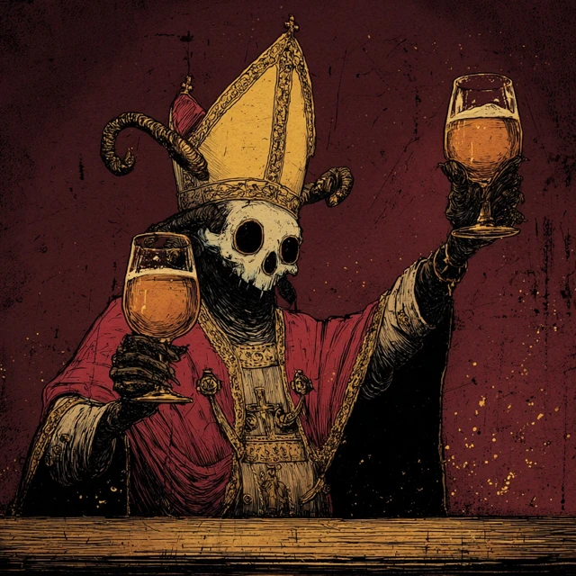 The Grim Reaper on a Beer Run Illustration