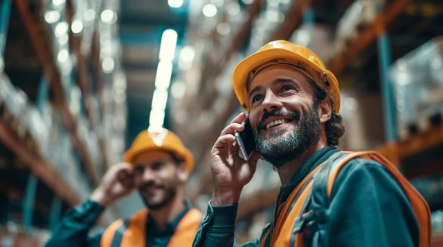 Warehouse Workers Smiling and Working
