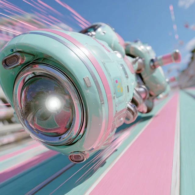 Playful Turbo Booster Racing on Colorful Track