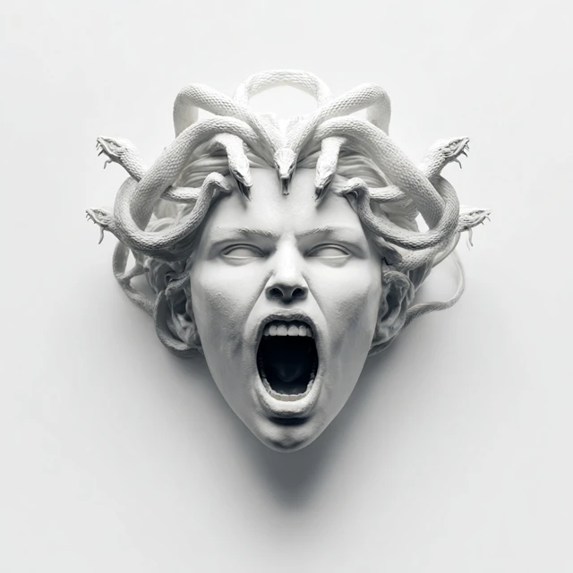 Medusa Head Sculpture Scary and Beautiful