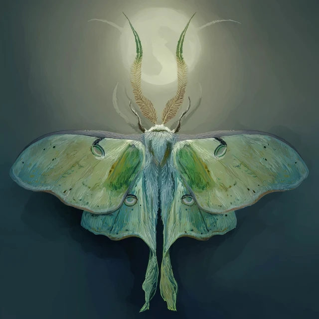Luna Moth Art Depicting Beautiful Insect