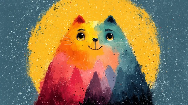 Cute Cat Minimalist Painting by Joey Moya