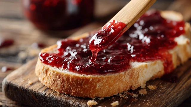 Bread with Jam Spreading Delicious Food Photography
