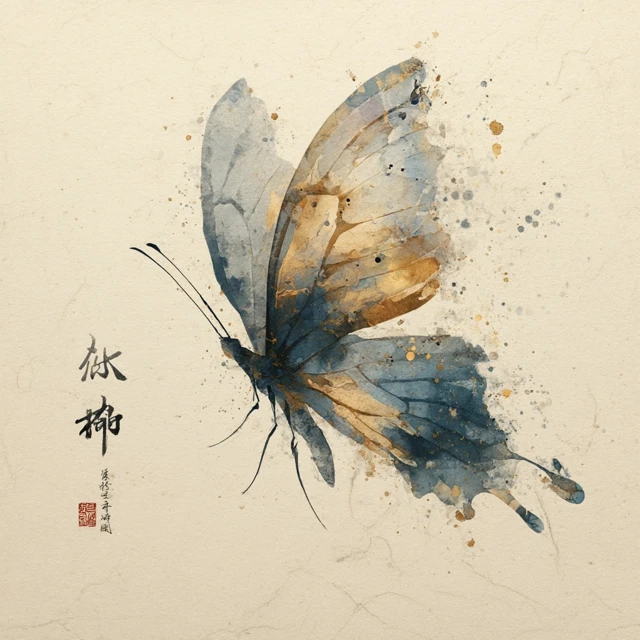 Abstract Ink Butterfly Song Dynasty Painting