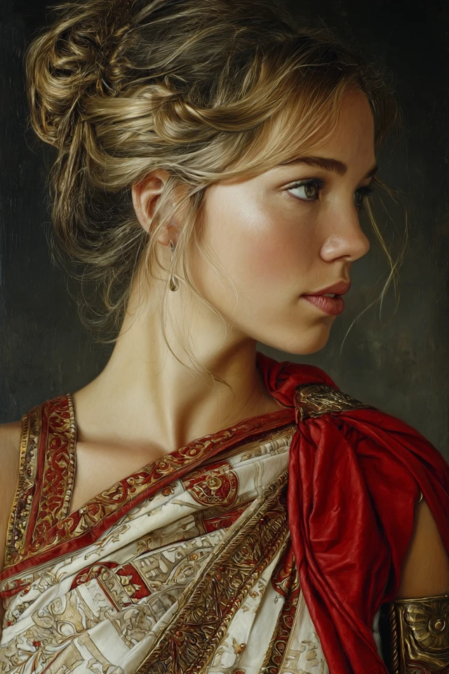Ancient Greek Woman Portrait Painting Art