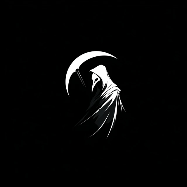 Minimalist Ghost Logo Design SciFi