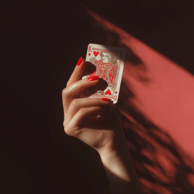 Female Hand Holding Playing Card Photography