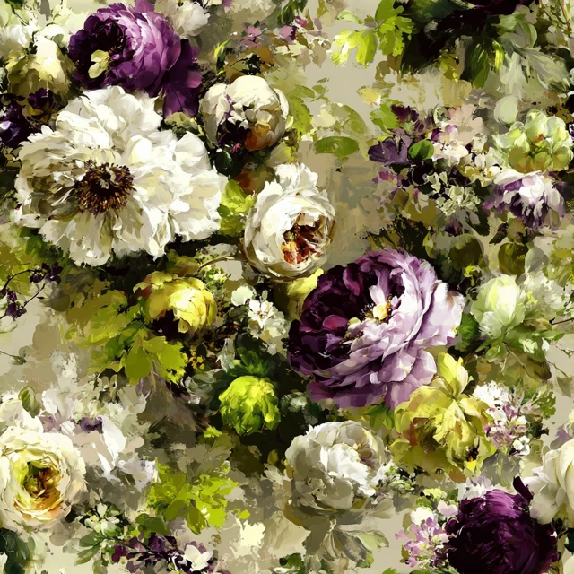 Watercolor Floral Pattern Purple Lilac Flowers