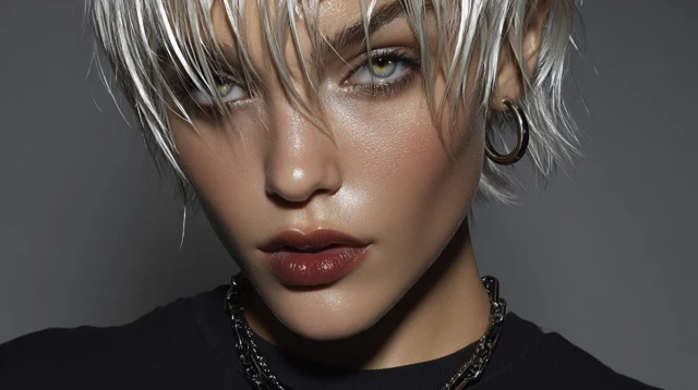 Glamorous Rock and Roll Fashion Model Portrait