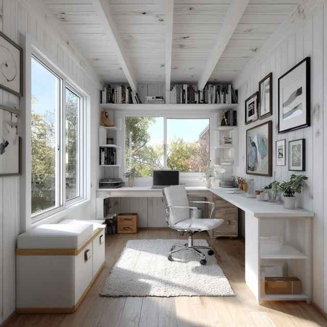 Modern Office Interior Design Prefab White Wood Room