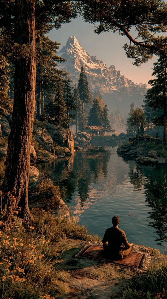 Yogi Meditating in Himalayan Serenity